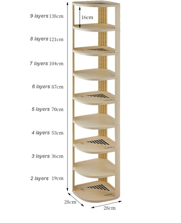 9-Layer Plastic Corner Shoe Cabinet - Image 2