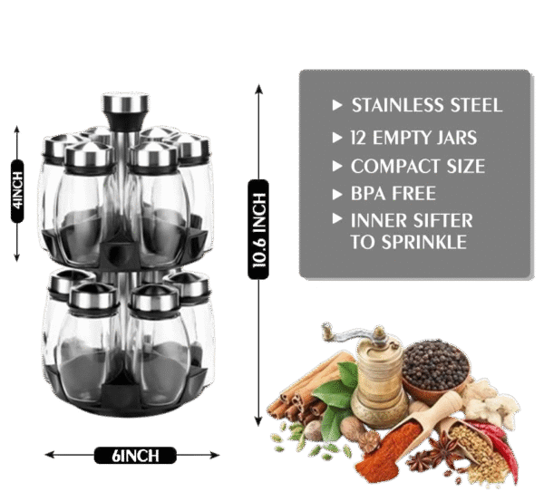 Rotating Glass Spice Bottle Set - Image 3