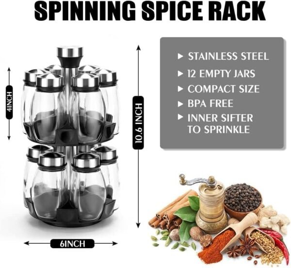 Rotating Glass Spice Bottle Set - Image 5
