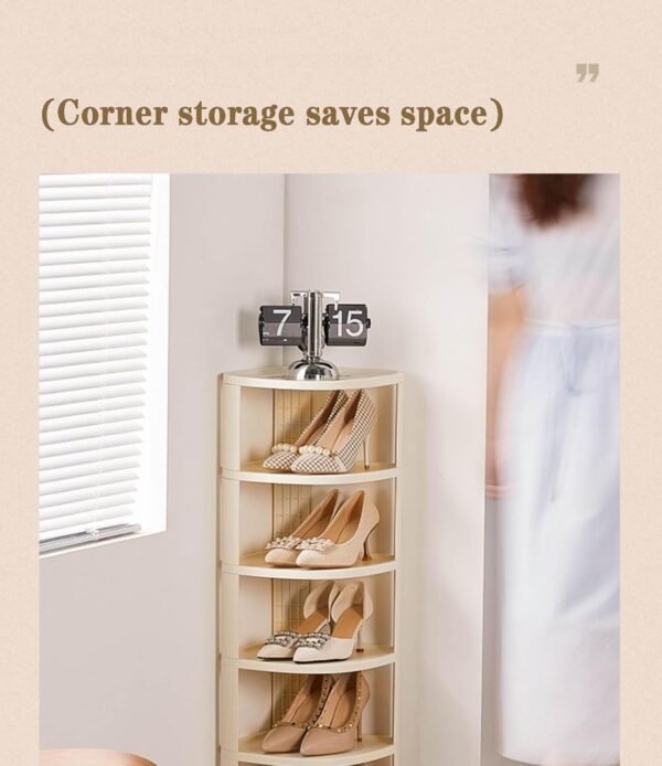 9-Layer Plastic Corner Shoe Cabinet - Image 2