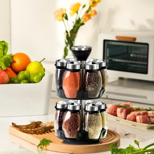 Rotating Glass Spice Bottle Set - Image 6