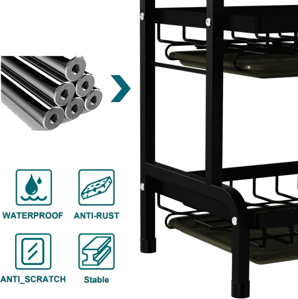 3-Layer Drain Rack Carbon Steel - Image 2